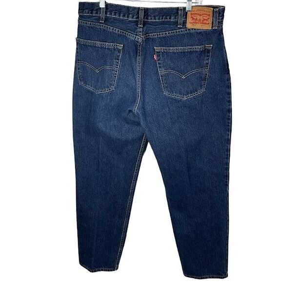 Levis 550 Jeans Relaxed Fit Tapered Leg Blue Heavy Denim Cotton Sz 40 X 32 Mens - Picture 2 of 10